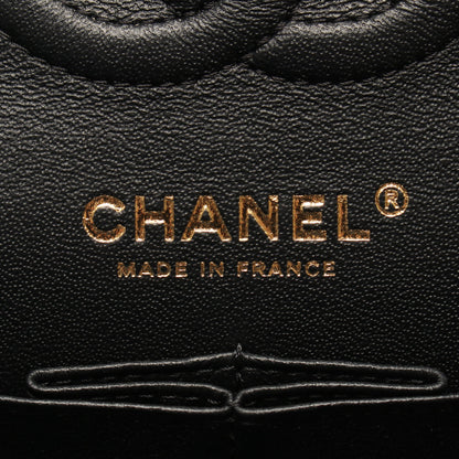 シェブロン Vステッチ Wフラップ Wチェーンショルダーバッグ ラムスキン ブラック シルバー金具 シャネル バッグ CHANEL