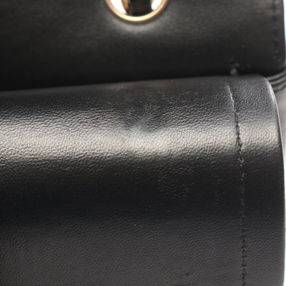 シェブロン Vステッチ Wフラップ Wチェーンショルダーバッグ ラムスキン ブラック シルバー金具 シャネル バッグ CHANEL
