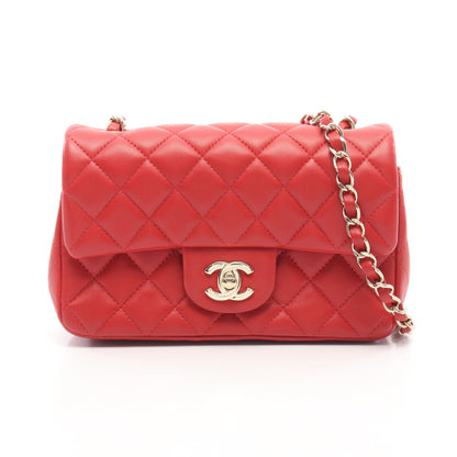 ミニマトラッセ20 チェーンショルダーバッグ ラムスキン レッド ゴールド金具 シャネル バッグ CHANEL