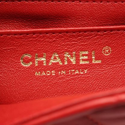 ミニマトラッセ20 チェーンショルダーバッグ ラムスキン レッド ゴールド金具 シャネル バッグ CHANEL