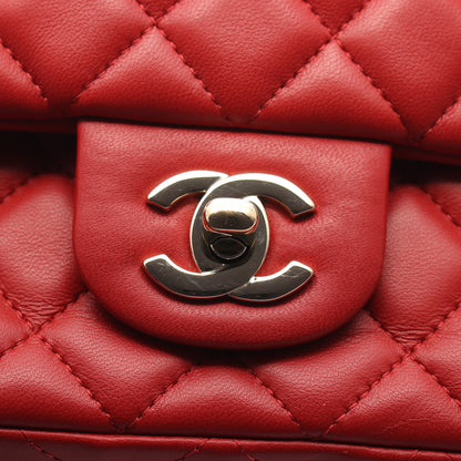 ミニマトラッセ20 チェーンショルダーバッグ ラムスキン レッド ゴールド金具 シャネル バッグ CHANEL