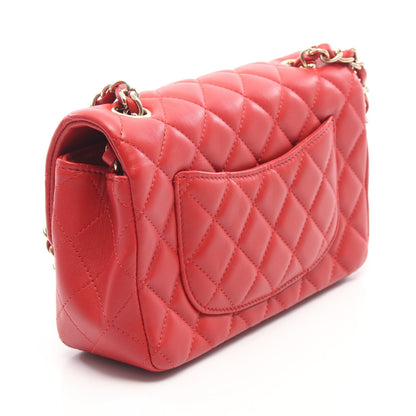 ミニマトラッセ20 チェーンショルダーバッグ ラムスキン レッド ゴールド金具 シャネル バッグ CHANEL