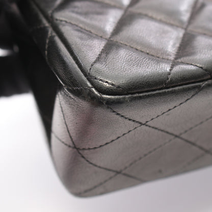 マトラッセ Wフラップ Wチェーンショルダーバッグ ラムスキン ブラック ゴールド金具 シャネル バッグ CHANEL