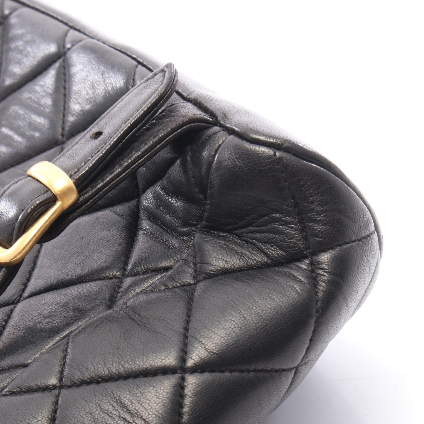 マトラッセ バックパック リュックサック ラムスキン ブラック ゴールド金具 シャネル
