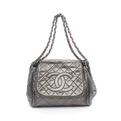 マトラッセ ココマーク チェーンショルダーバッグ キャビアスキン シルバー シルバー金具 シャネル バッグ CHANEL