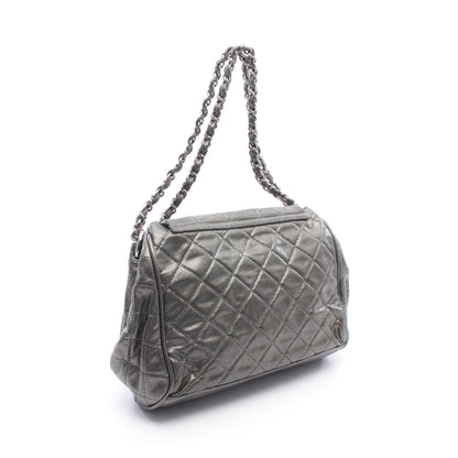 マトラッセ ココマーク チェーンショルダーバッグ キャビアスキン シルバー シルバー金具 シャネル バッグ CHANEL