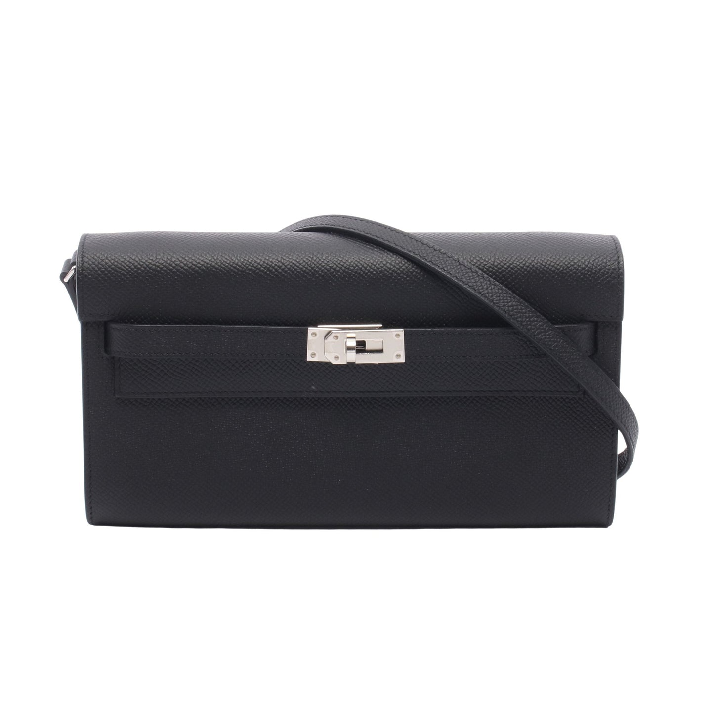 ケリートゥーゴー ショルダーウォレット ヴォーエプソン ブラック シルバー金具 W刻印 エルメス バッグ HERMES