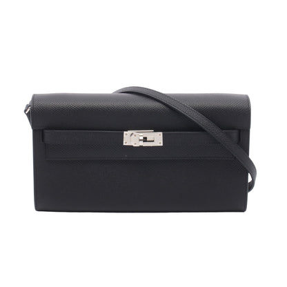 ケリートゥーゴー ショルダーウォレット ヴォーエプソン ブラック シルバー金具 W刻印 エルメス バッグ HERMES