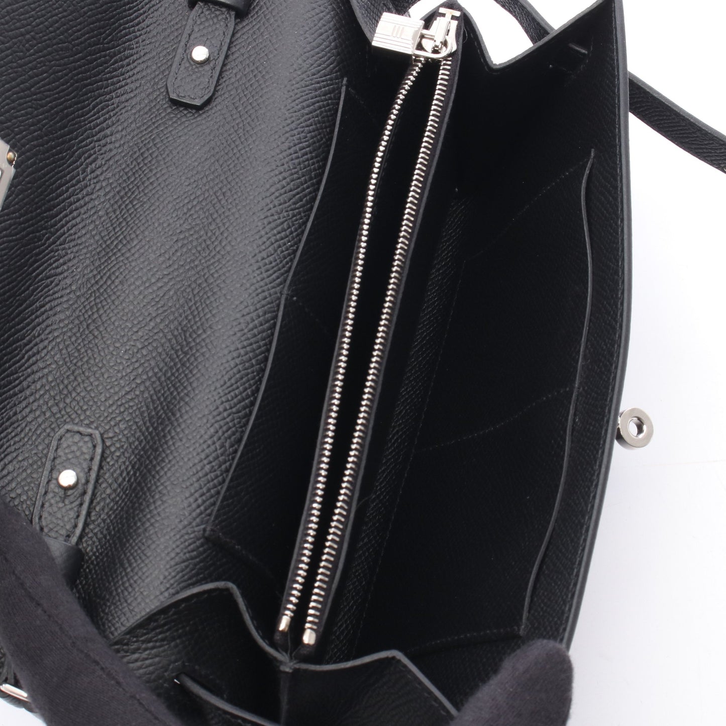ケリートゥーゴー ショルダーウォレット ヴォーエプソン ブラック シルバー金具 W刻印 エルメス バッグ HERMES
