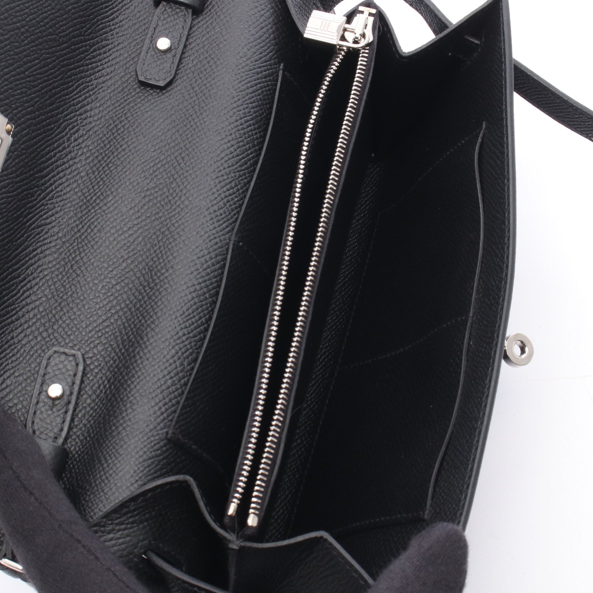 ケリートゥーゴー ショルダーウォレット ヴォーエプソン ブラック シルバー金具 W刻印 エルメス バッグ HERMES
