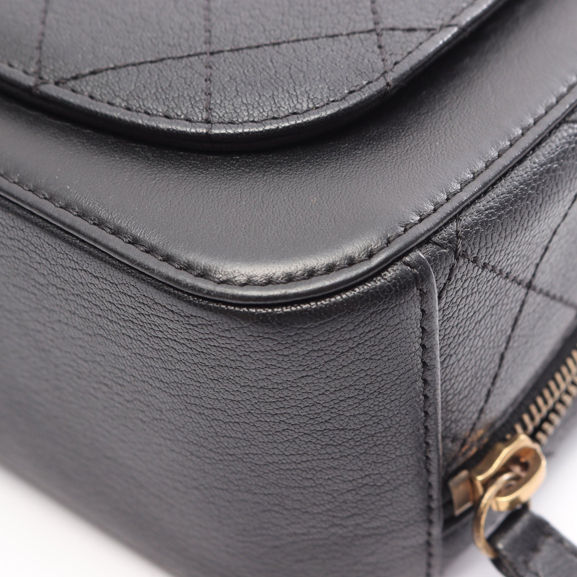 マトラッセ バニティバッグ 2WAY チェーンショルダーバッグ レザー ブラック ゴールド金具 シャネル バッグ CHANEL
