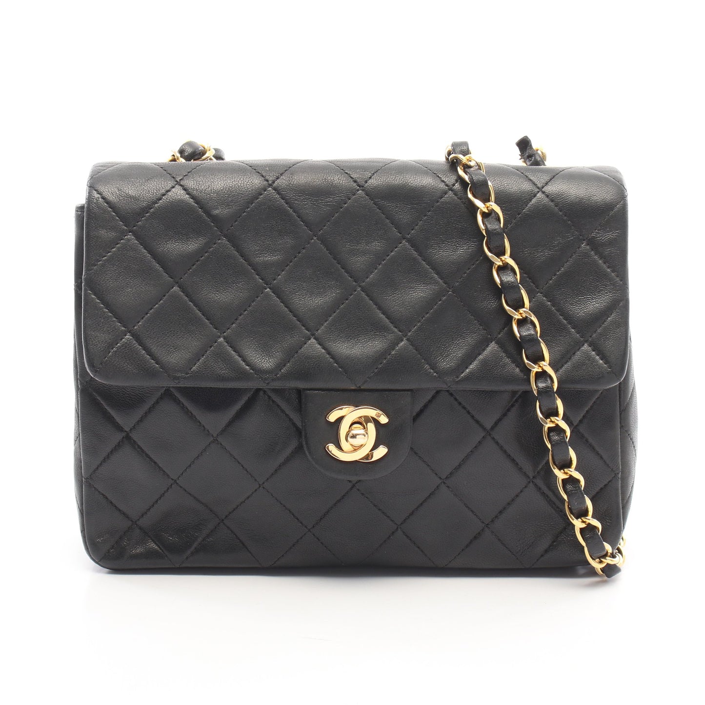 ミニマトラッセ20 チェーンショルダーバッグ ラムスキン ブラック ゴールド金具 シャネル バッグ CHANEL