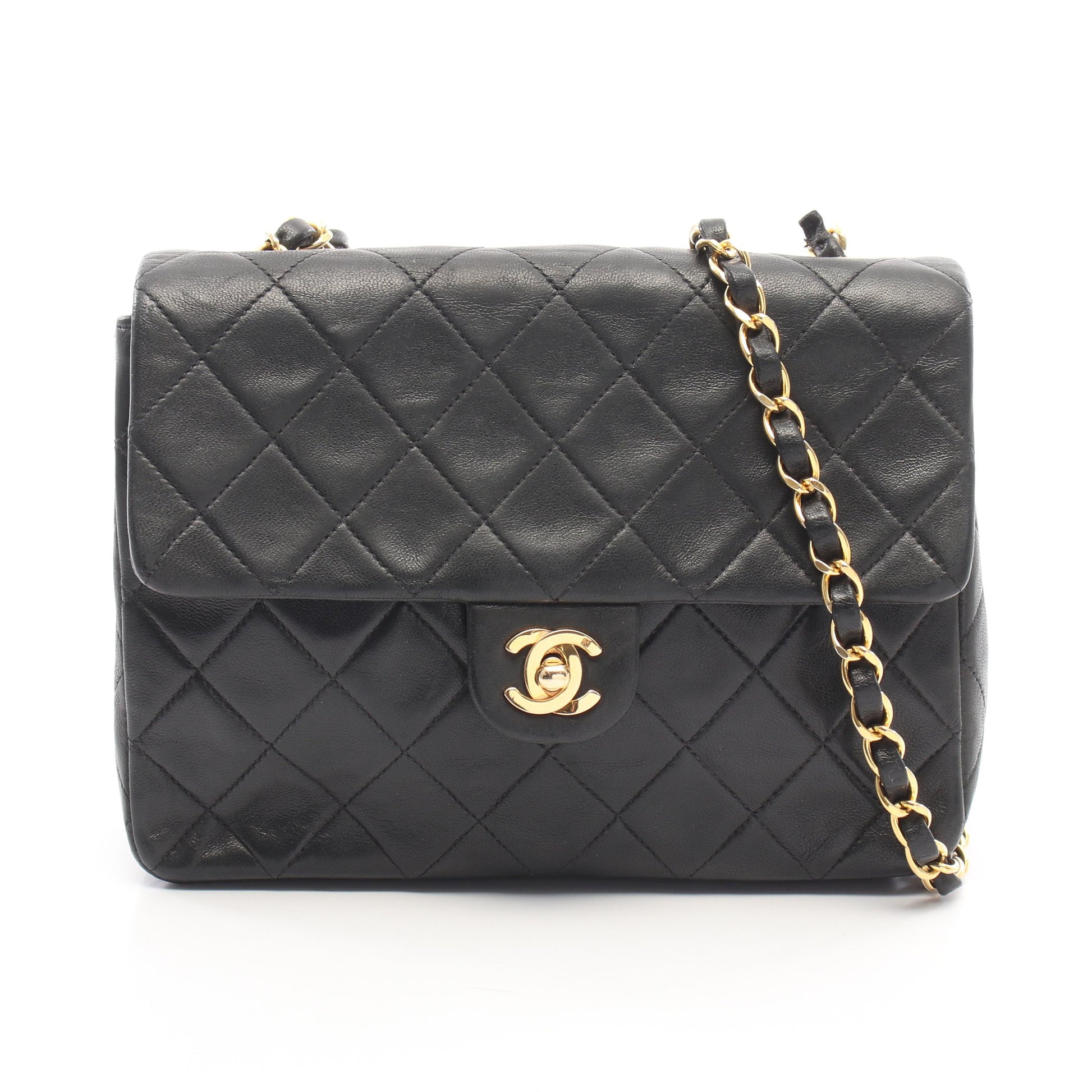 ミニマトラッセ20 チェーンショルダーバッグ ラムスキン ブラック ゴールド金具 シャネル バッグ CHANEL