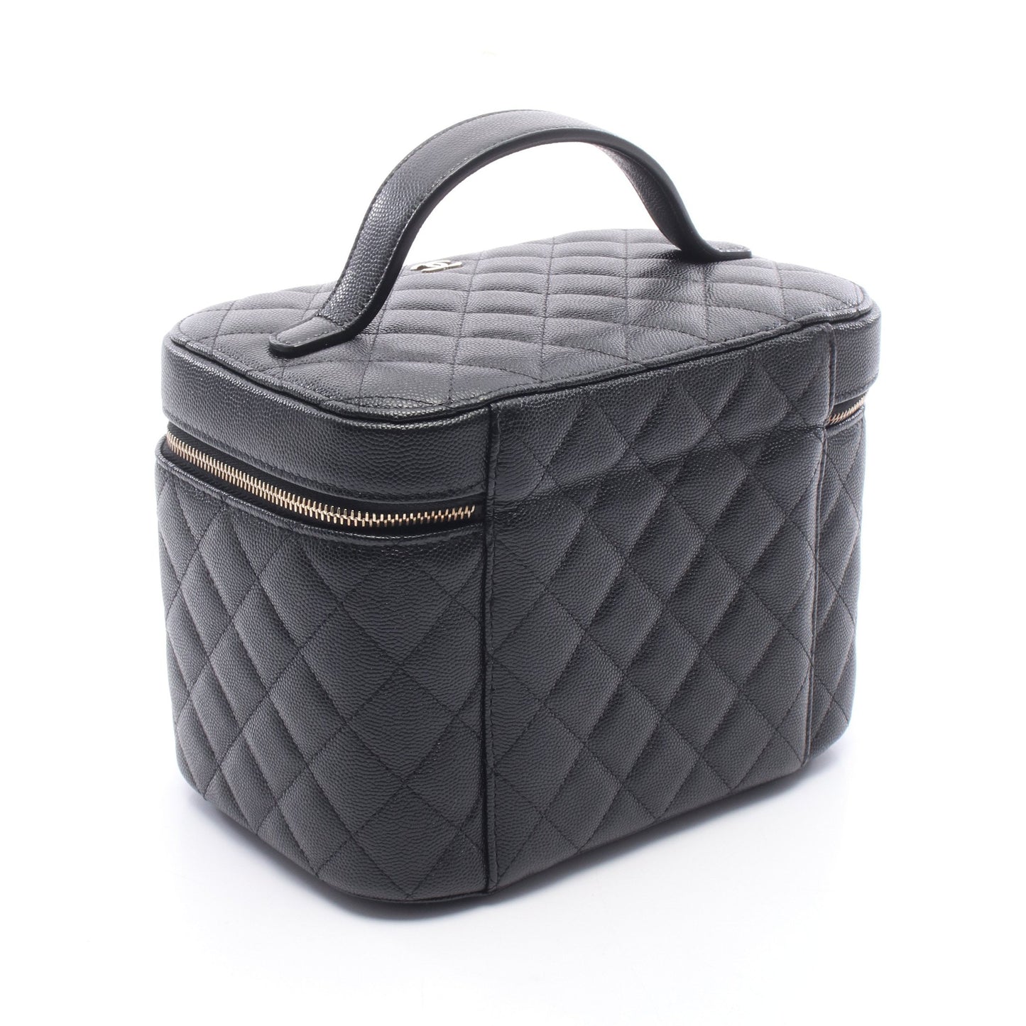 マトラッセ ハンドバッグ キャビアスキン ブラック ゴールド金具 シャネル バッグ CHANEL