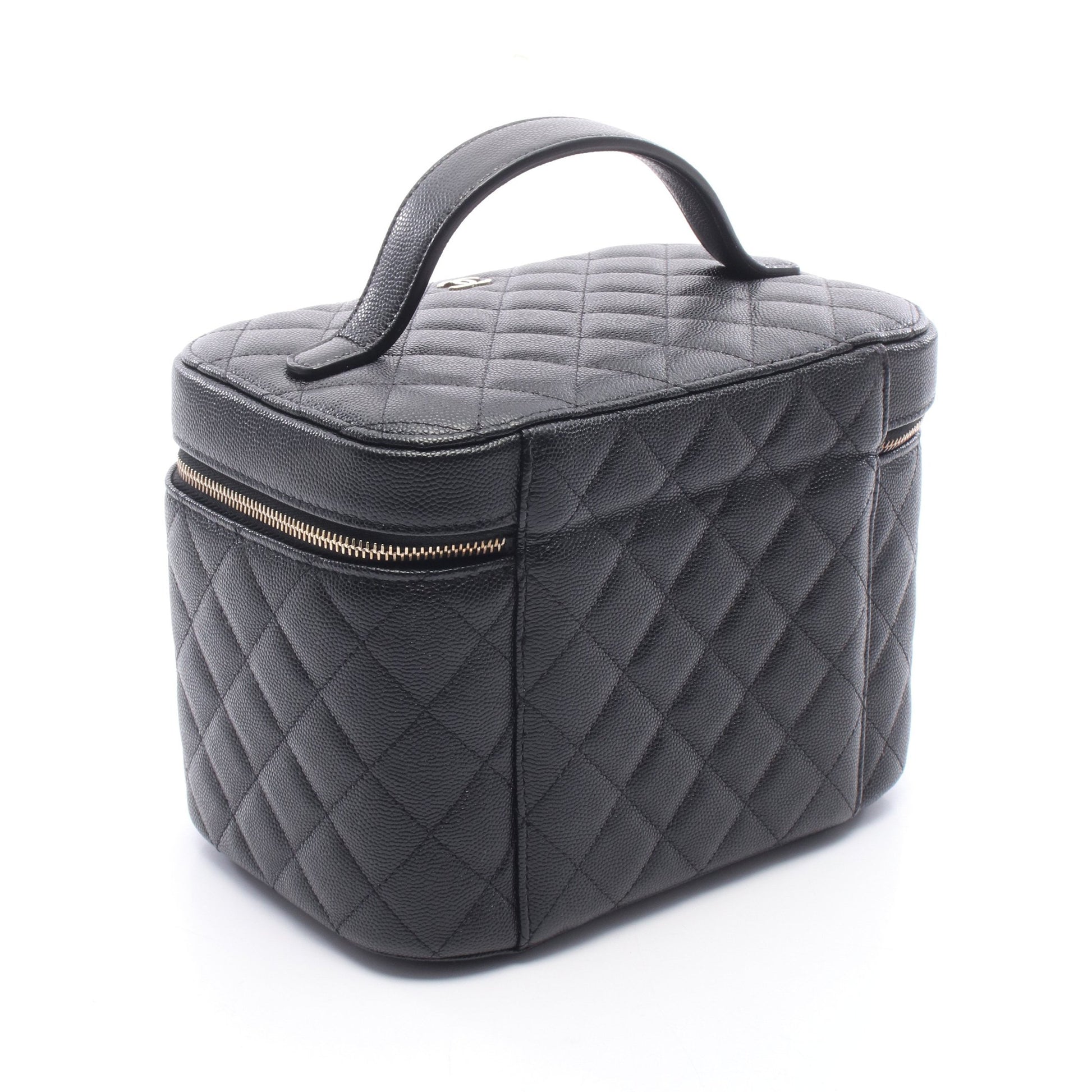 マトラッセ ハンドバッグ キャビアスキン ブラック ゴールド金具 シャネル バッグ CHANEL