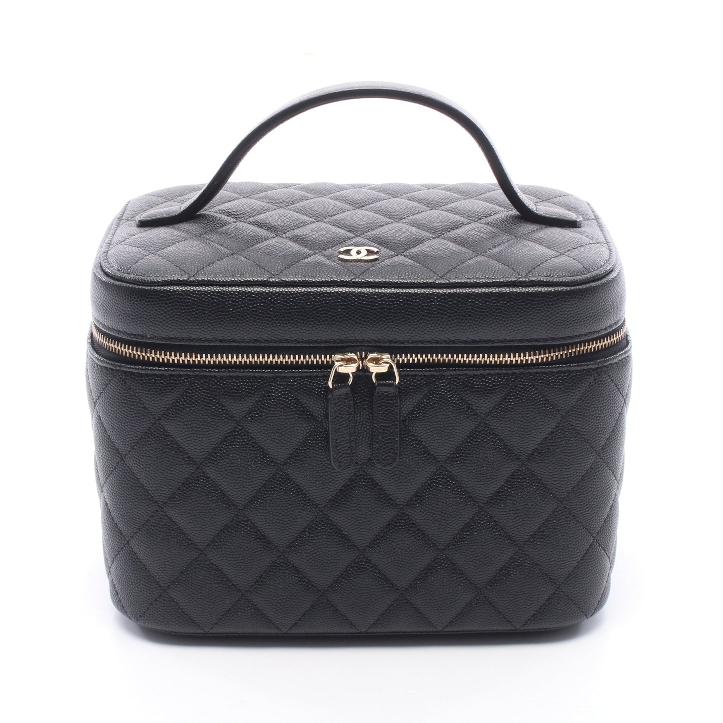 マトラッセ ハンドバッグ キャビアスキン ブラック ゴールド金具 シャネル バッグ CHANEL