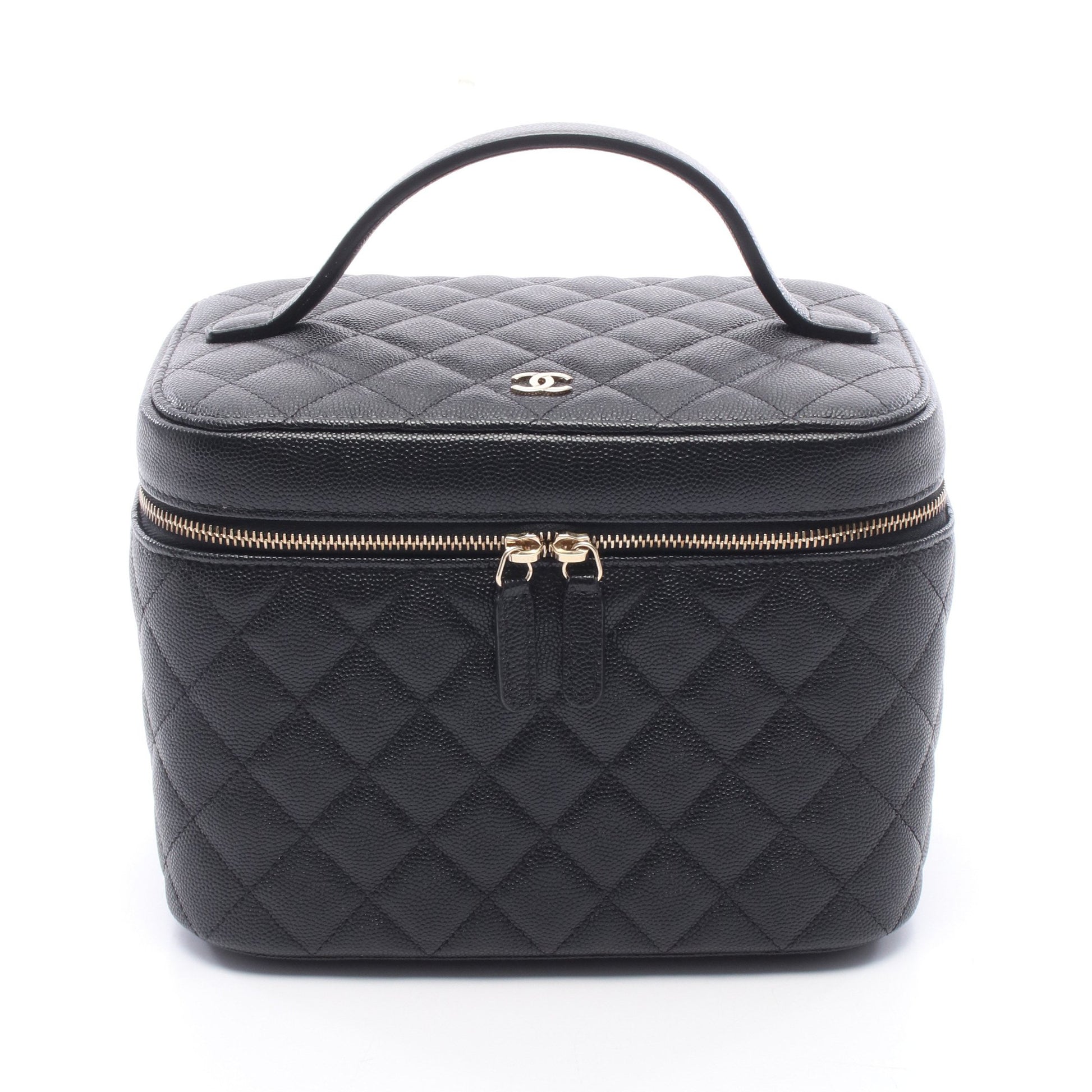 マトラッセ ハンドバッグ キャビアスキン ブラック ゴールド金具 シャネル バッグ CHANEL