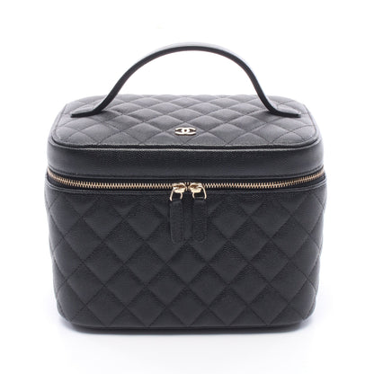 マトラッセ ハンドバッグ キャビアスキン ブラック ゴールド金具 シャネル バッグ CHANEL