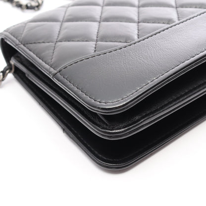 ガブリエルドゥ チェーンウォレット レザー ブラック ゴールド金具 シャネル