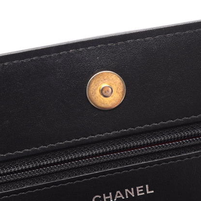 ガブリエルドゥ チェーンウォレット レザー ブラック ゴールド金具 シャネル