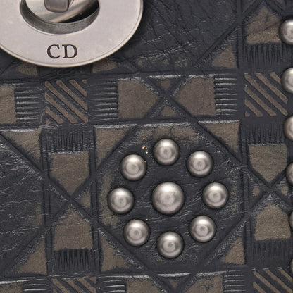 LADY DIOR レディディオール 2WAY ハンドバッグ レザー ブラック カーキグリーン クリスチャンディオール