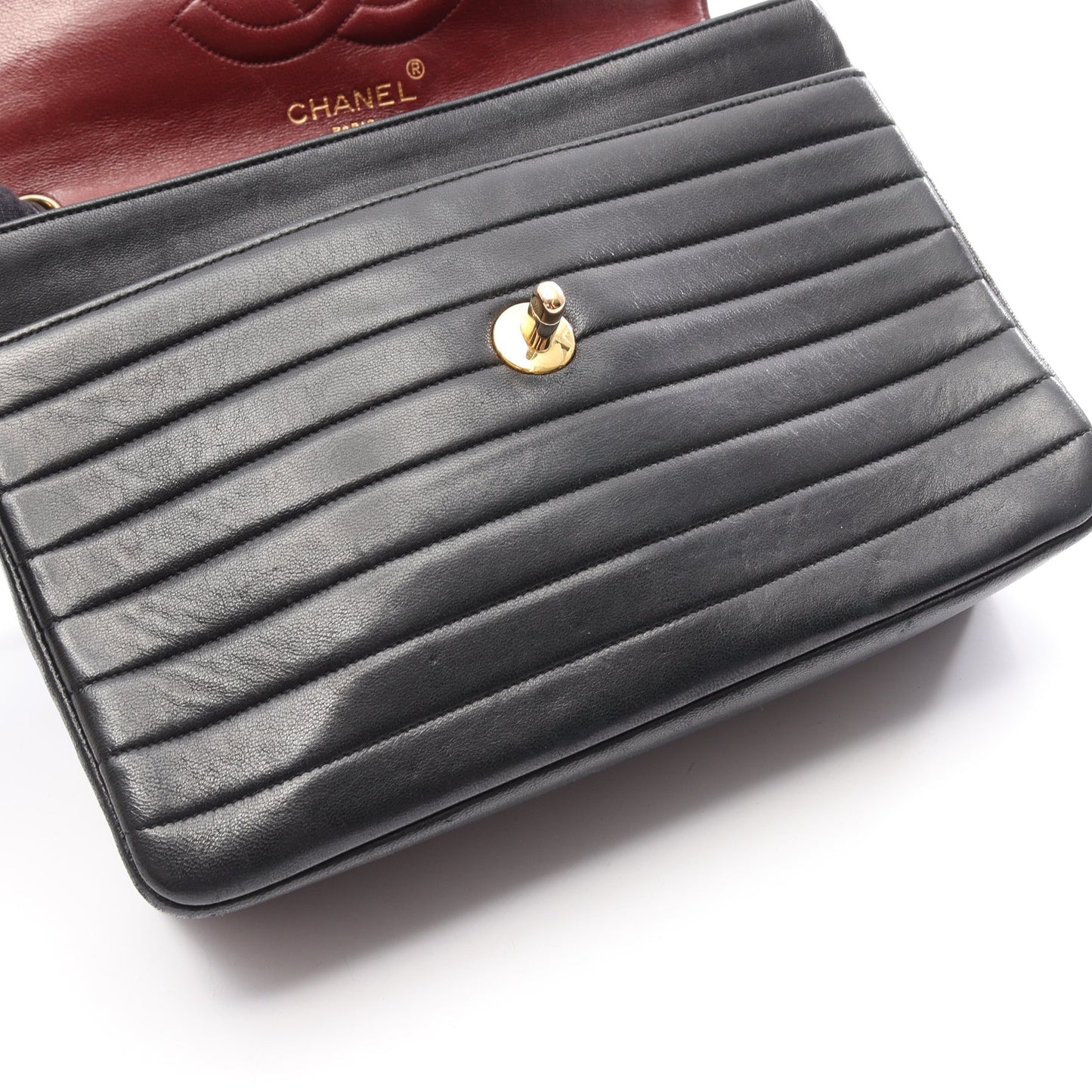 マドモアゼル チェーンショルダーバッグ ラムスキン ブラック ゴールド金具 シャネル バッグ CHANEL