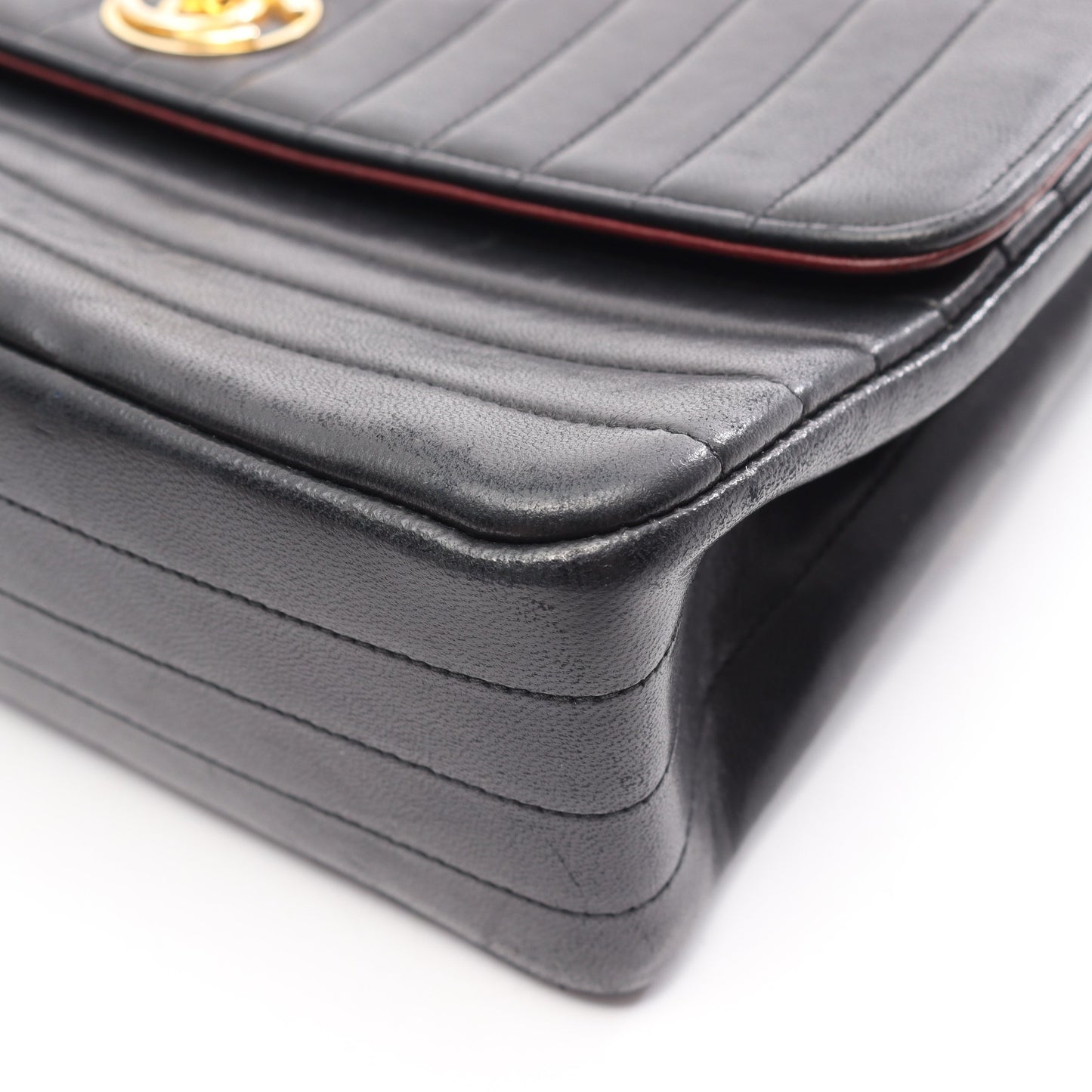 マドモアゼル チェーンショルダーバッグ ラムスキン ブラック ゴールド金具 シャネル バッグ CHANEL