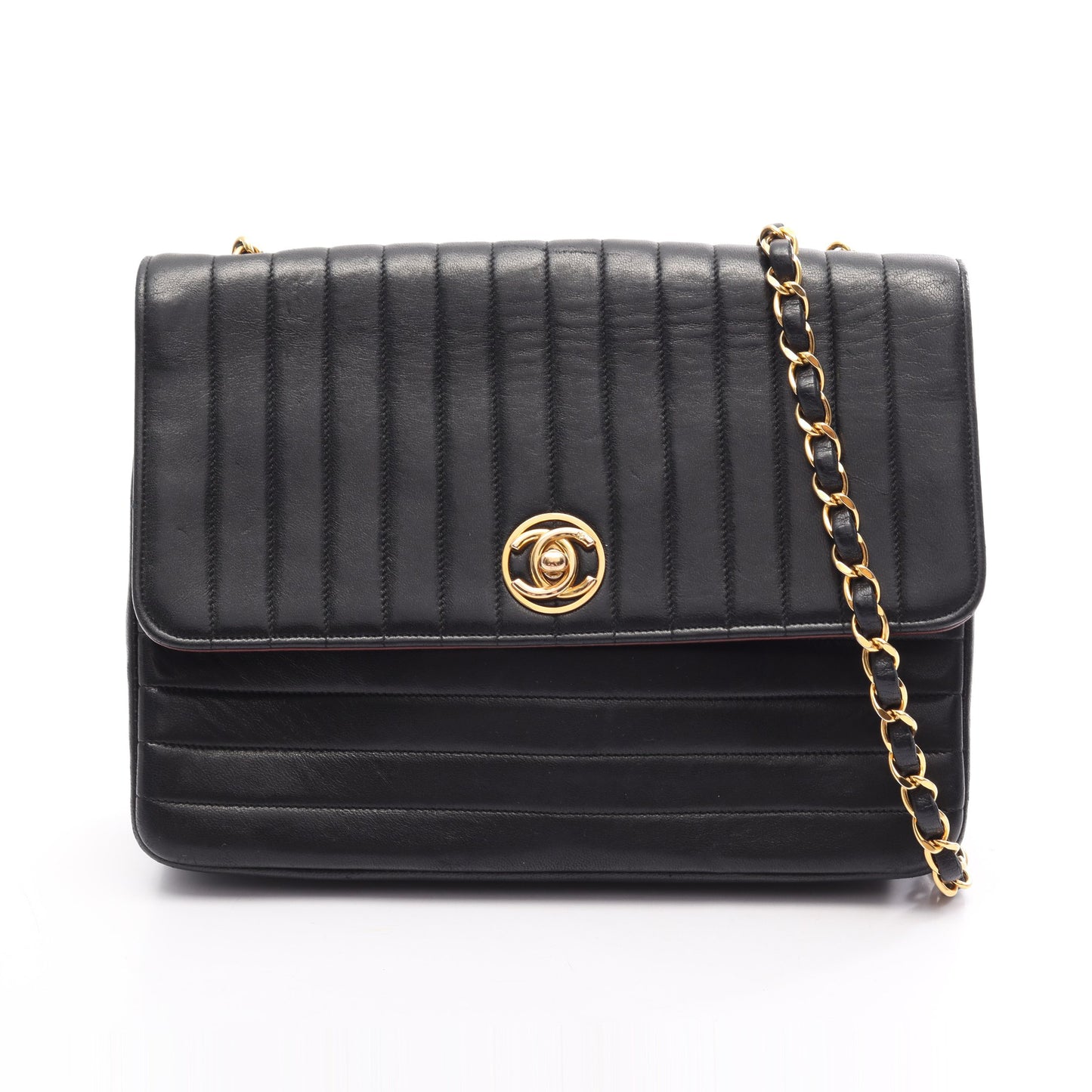 マドモアゼル チェーンショルダーバッグ ラムスキン ブラック ゴールド金具 シャネル バッグ CHANEL