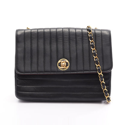 マドモアゼル チェーンショルダーバッグ ラムスキン ブラック ゴールド金具 シャネル バッグ CHANEL