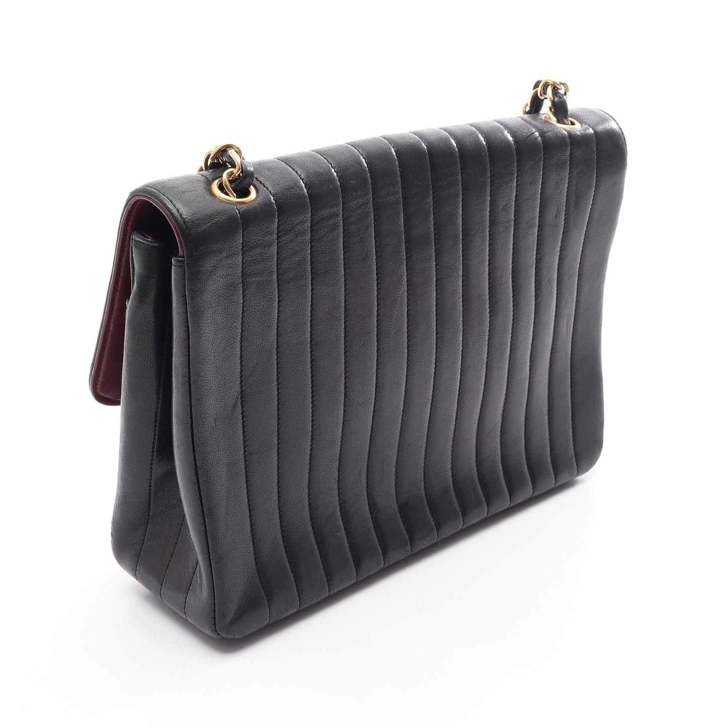 マドモアゼル チェーンショルダーバッグ ラムスキン ブラック ゴールド金具 シャネル バッグ CHANEL