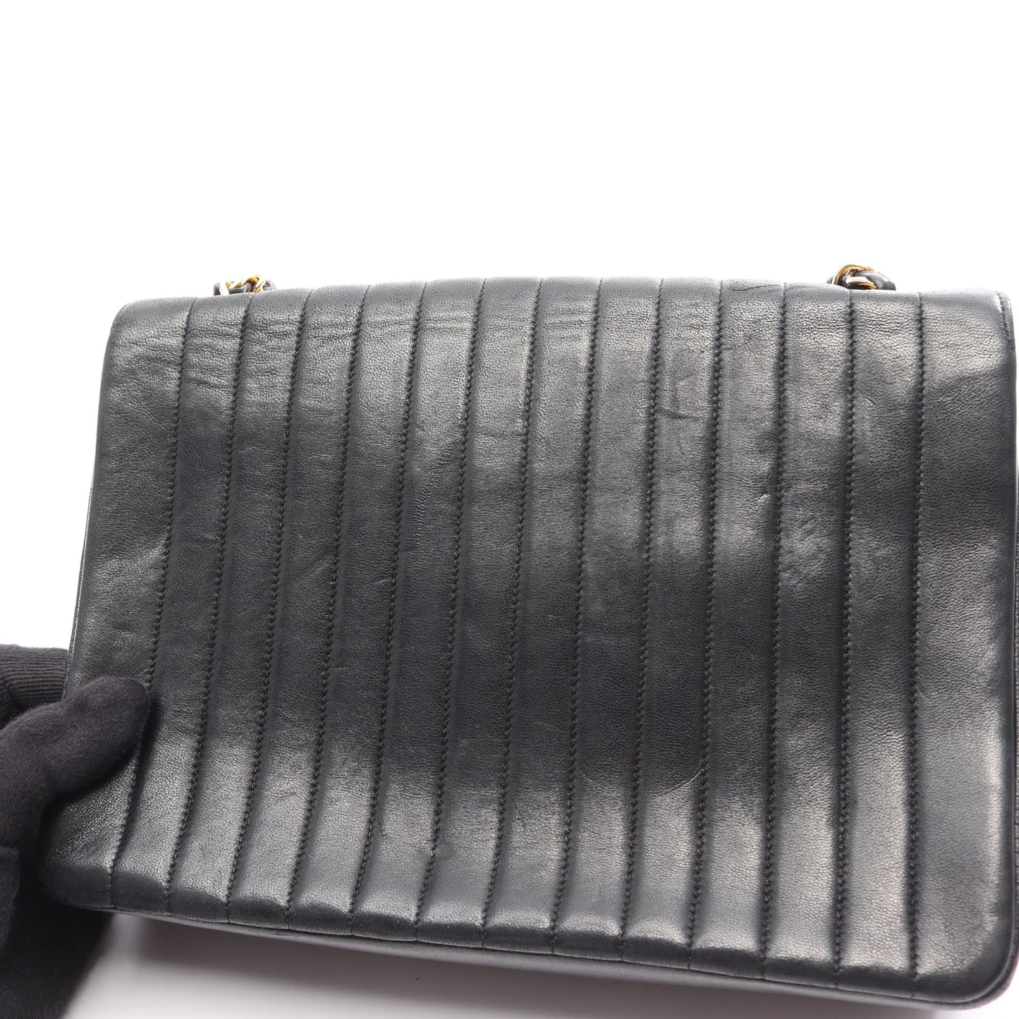 マドモアゼル チェーンショルダーバッグ ラムスキン ブラック ゴールド金具 シャネル バッグ CHANEL