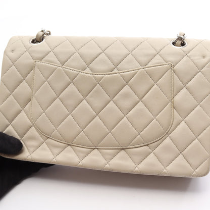 マトラッセ Wフラップ Wチェーンショルダーバッグ ラムスキン ライトグレー シルバー金具 シャネル バッグ CHANEL