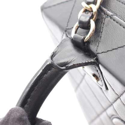 ヴァニティケース マトラッセ 2WAY チェーンショルダーバッグ レザー ブラック ゴールド金具 シャネル バッグ CHANEL