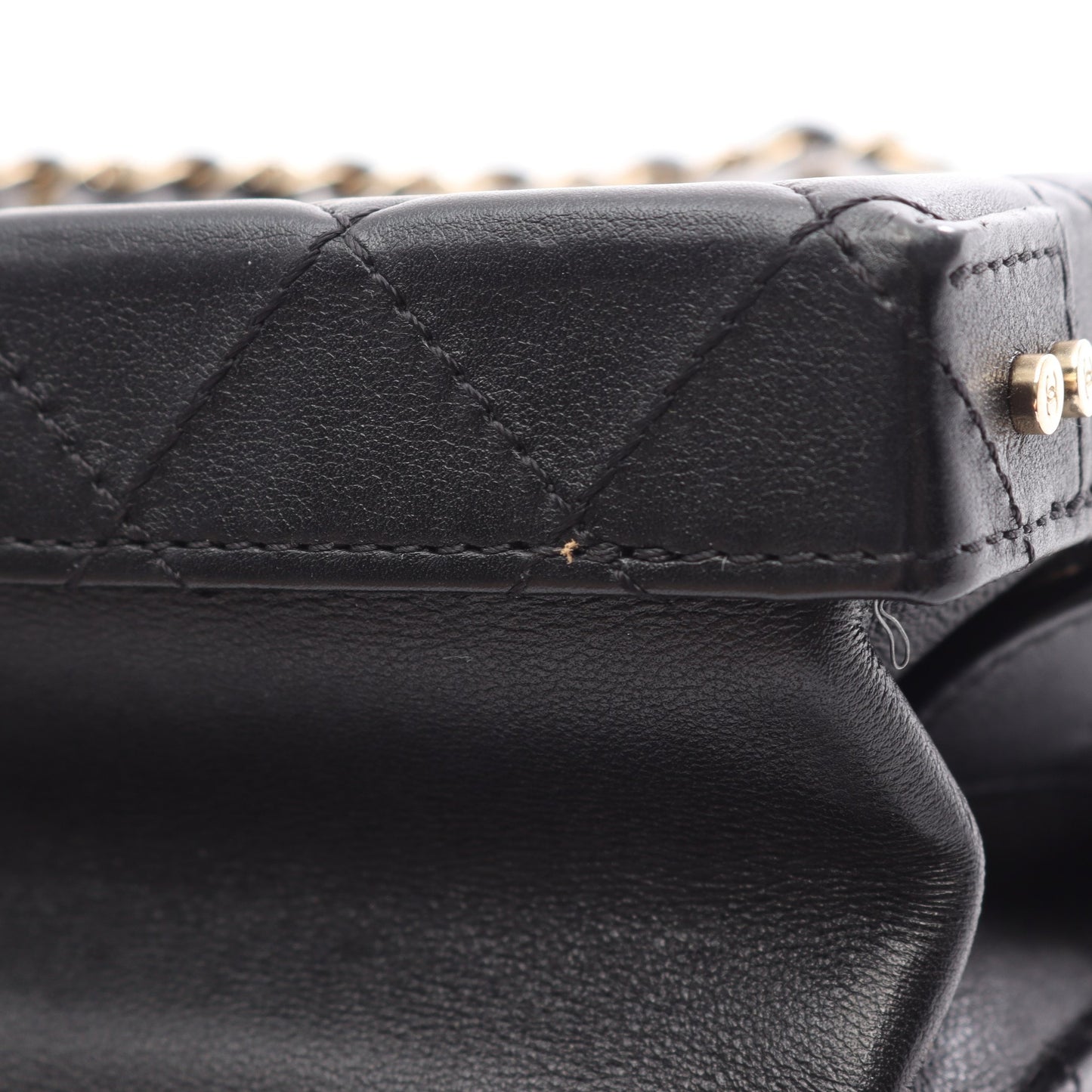 ヴァニティケース マトラッセ 2WAY チェーンショルダーバッグ レザー ブラック ゴールド金具 シャネル バッグ CHANEL
