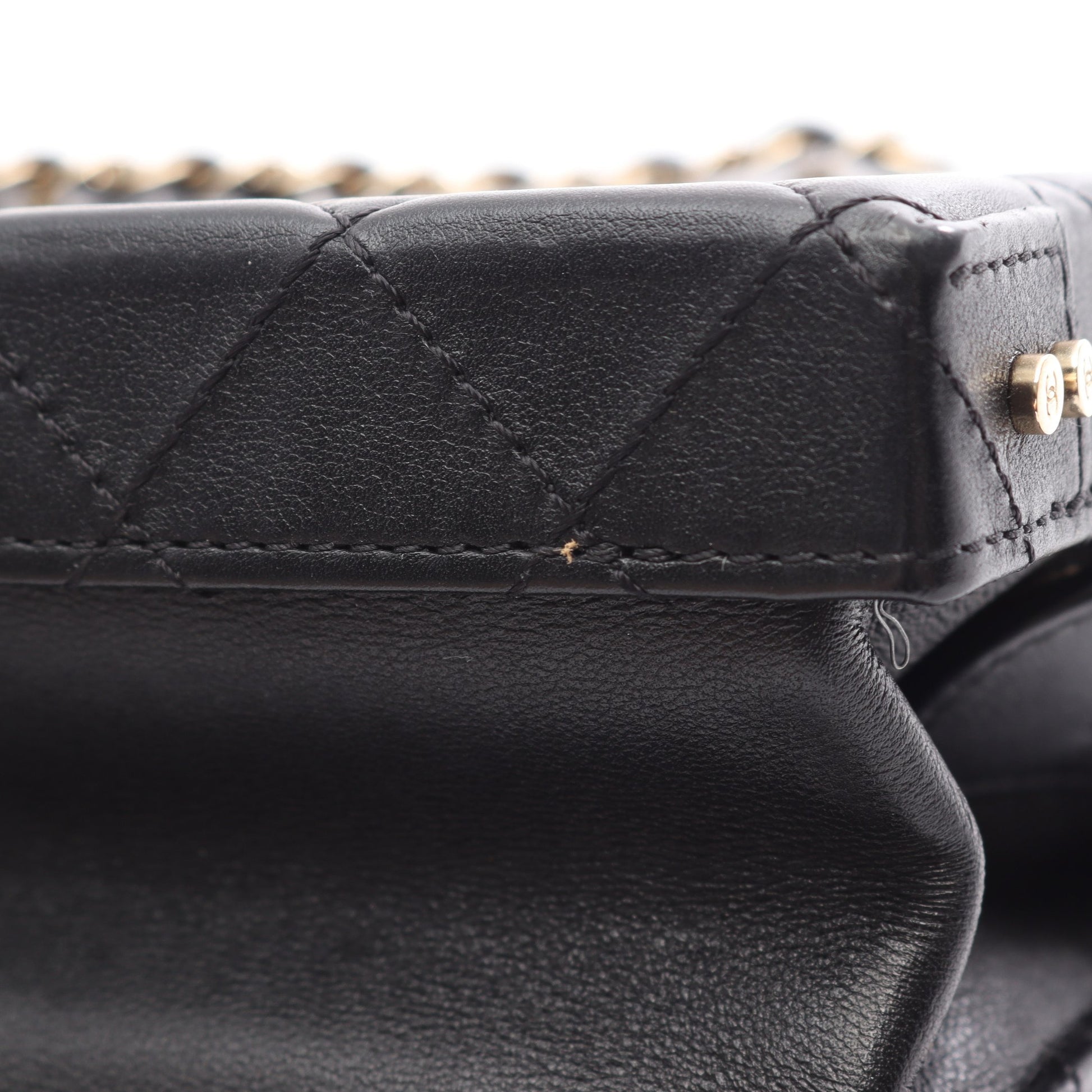 ヴァニティケース マトラッセ 2WAY チェーンショルダーバッグ レザー ブラック ゴールド金具 シャネル バッグ CHANEL