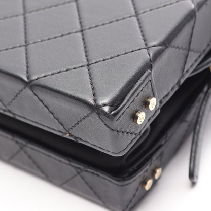 ヴァニティケース マトラッセ 2WAY チェーンショルダーバッグ レザー ブラック ゴールド金具 シャネル バッグ CHANEL
