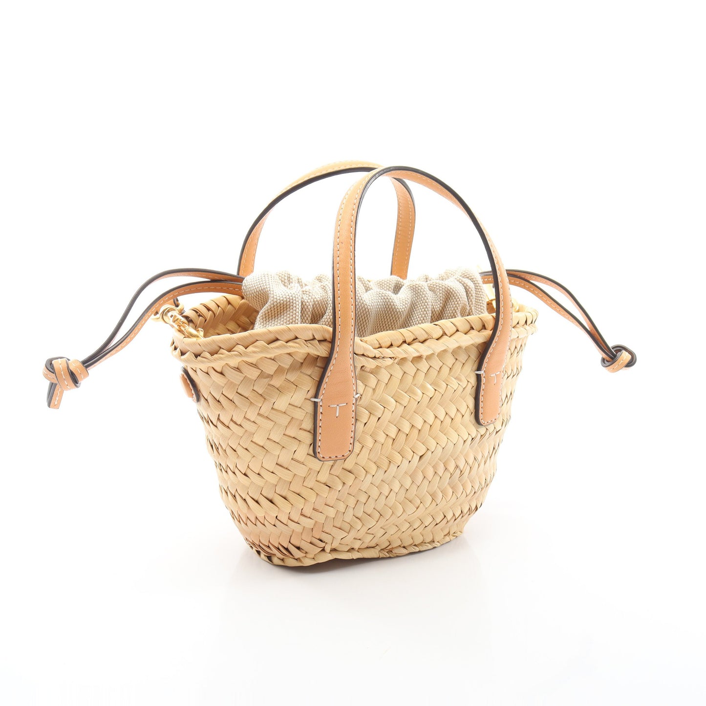 エラ 2WAY かごバッグ ハンドバッグ ストロー レザー アイボリー ライトベージュ イエロー トリーバーチ バッグ TORY BURCH