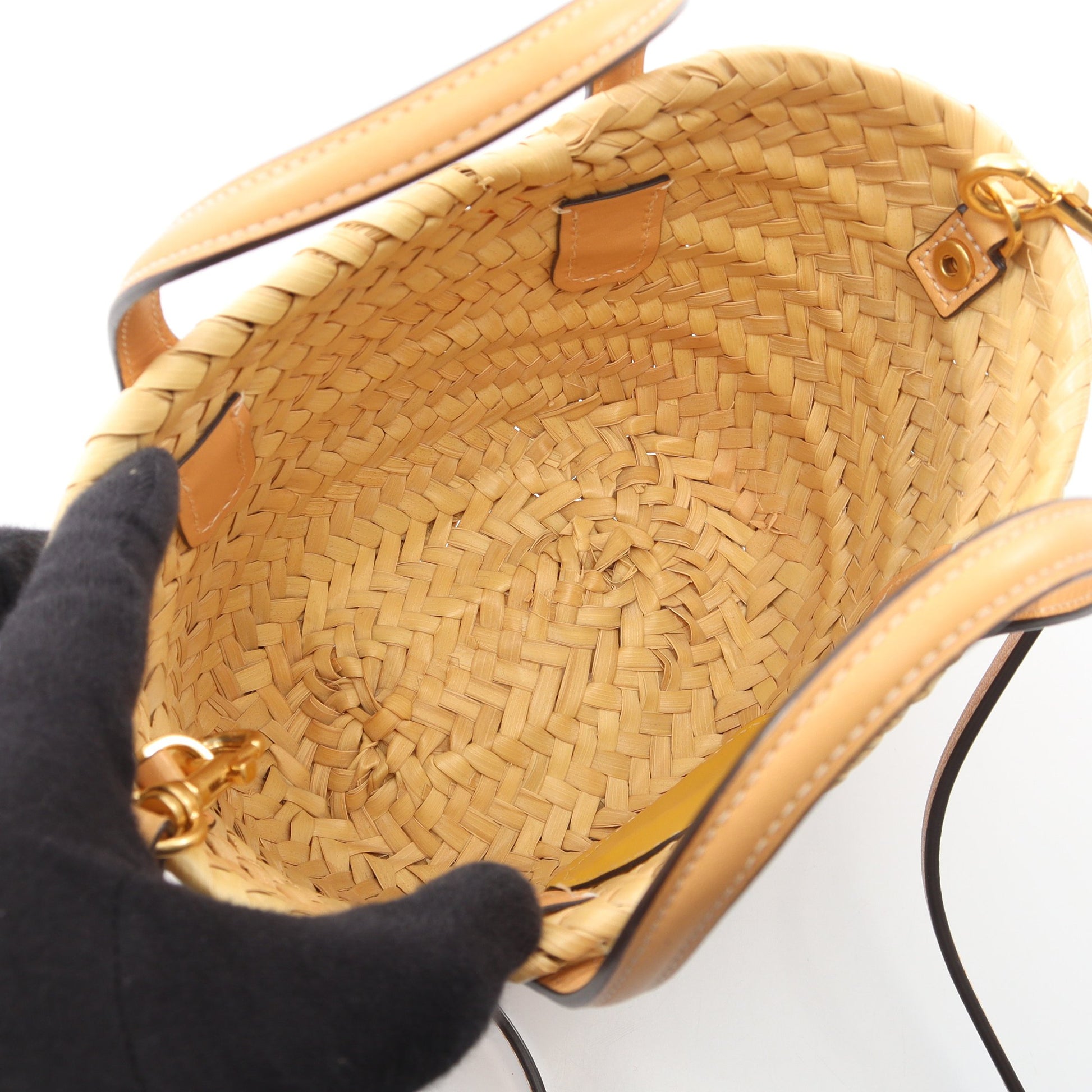 エラ 2WAY かごバッグ ハンドバッグ ストロー レザー アイボリー ライトベージュ イエロー トリーバーチ バッグ TORY BURCH