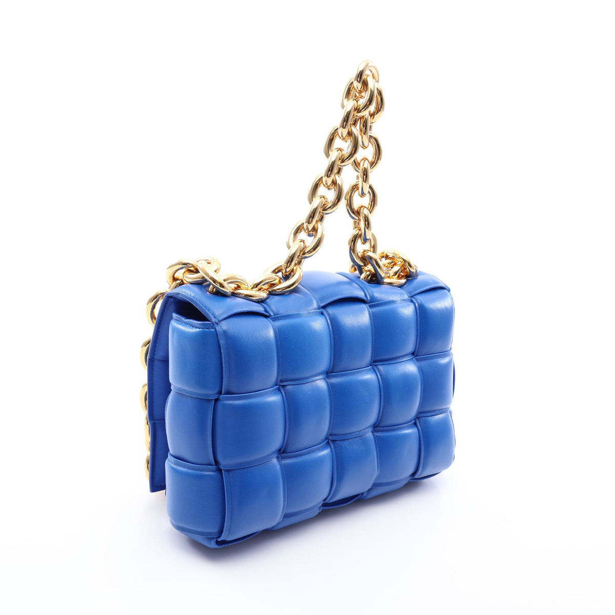 ザ チェーン カセット 2WAY チェーンショルダーバッグ レザー7 ブルー ボッテガヴェネタ バッグ BOTTEGA VENETA