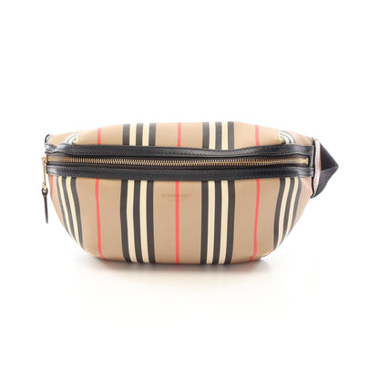 アイコンストライプ ボディバッグ PVC レザー ベージュ マルチカラー バーバリー バッグ BURBERRY