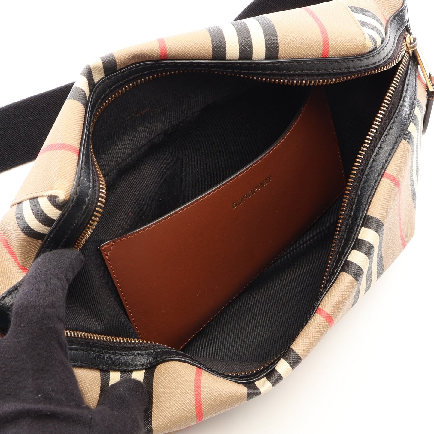 アイコンストライプ ボディバッグ PVC レザー ベージュ マルチカラー バーバリー バッグ BURBERRY