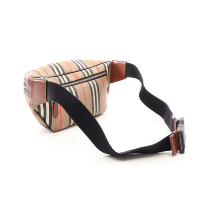 アイコンストライプ ボディバッグ PVC レザー ベージュ マルチカラー バーバリー バッグ BURBERRY
