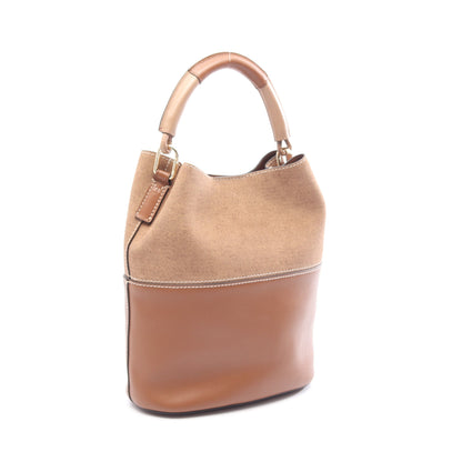 SFERA S BUCKET BAG 2WAY ハンドバッグ レザー キャンバス ブラウン フルラ
