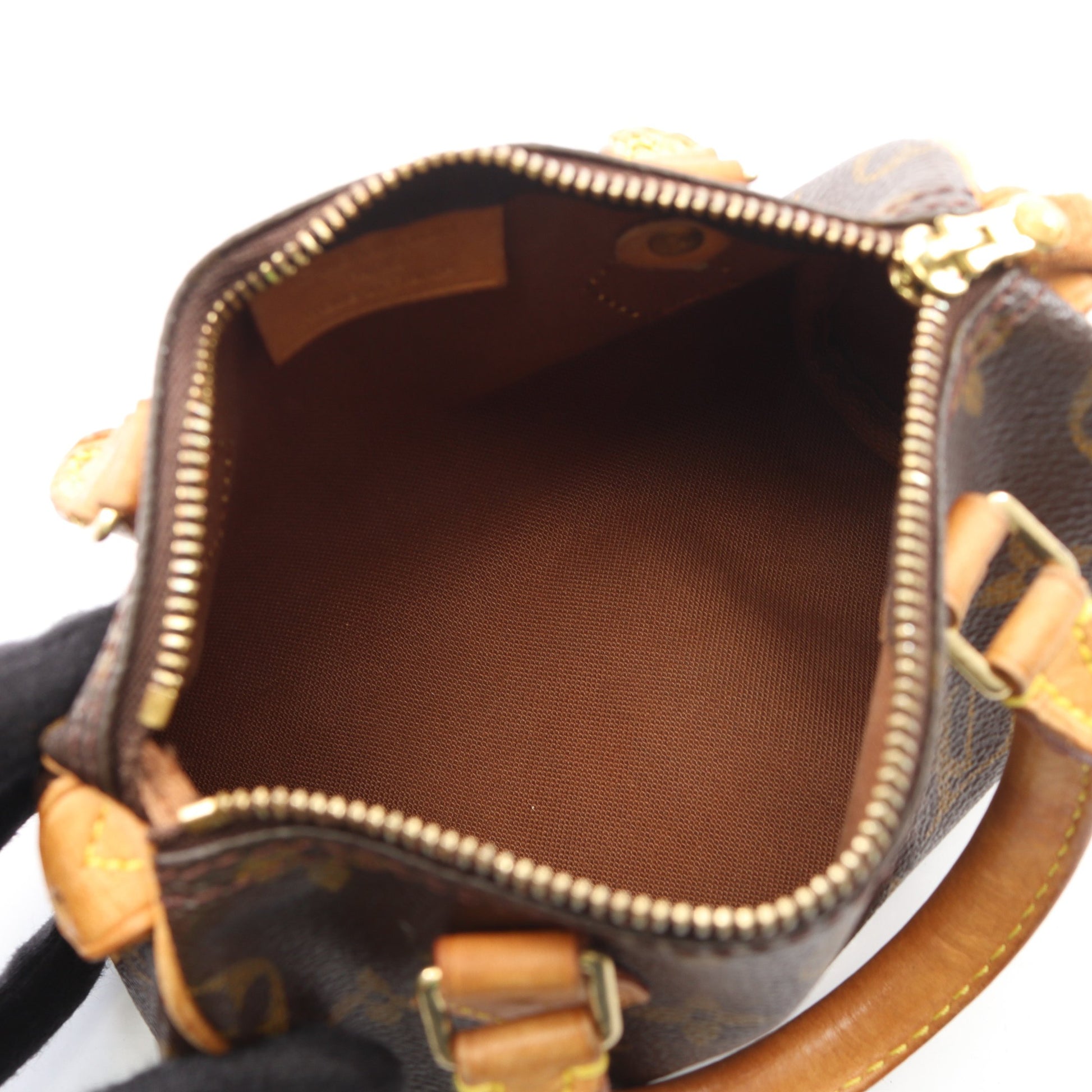 ミニスピーディ モノグラム ハンドバッグ PVC レザー ブラウン ルイヴィトン バッグ LOUIS VUITTON