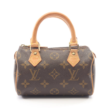 ミニスピーディ モノグラム ハンドバッグ PVC レザー ブラウン ルイヴィトン バッグ LOUIS VUITTON