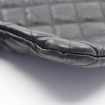 マトラッセ ブラック金具 クラッチバッグ レザー ブラック シャネル