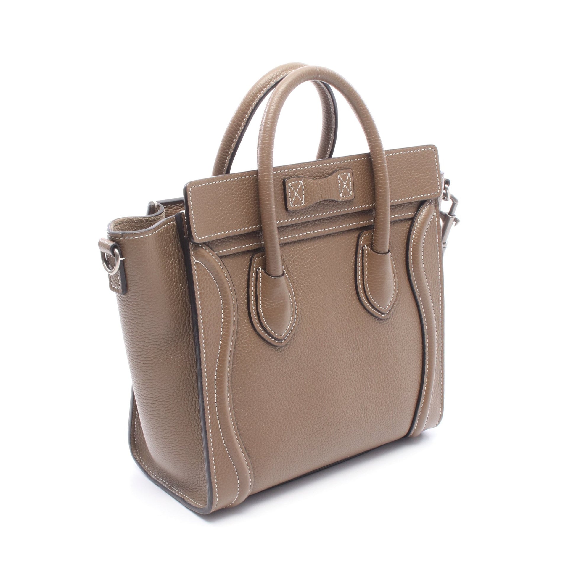 ラゲージ ナノショッパー 2WAY ハンドバッグ レザー グレーベージュ セリーヌ バッグ CELINE