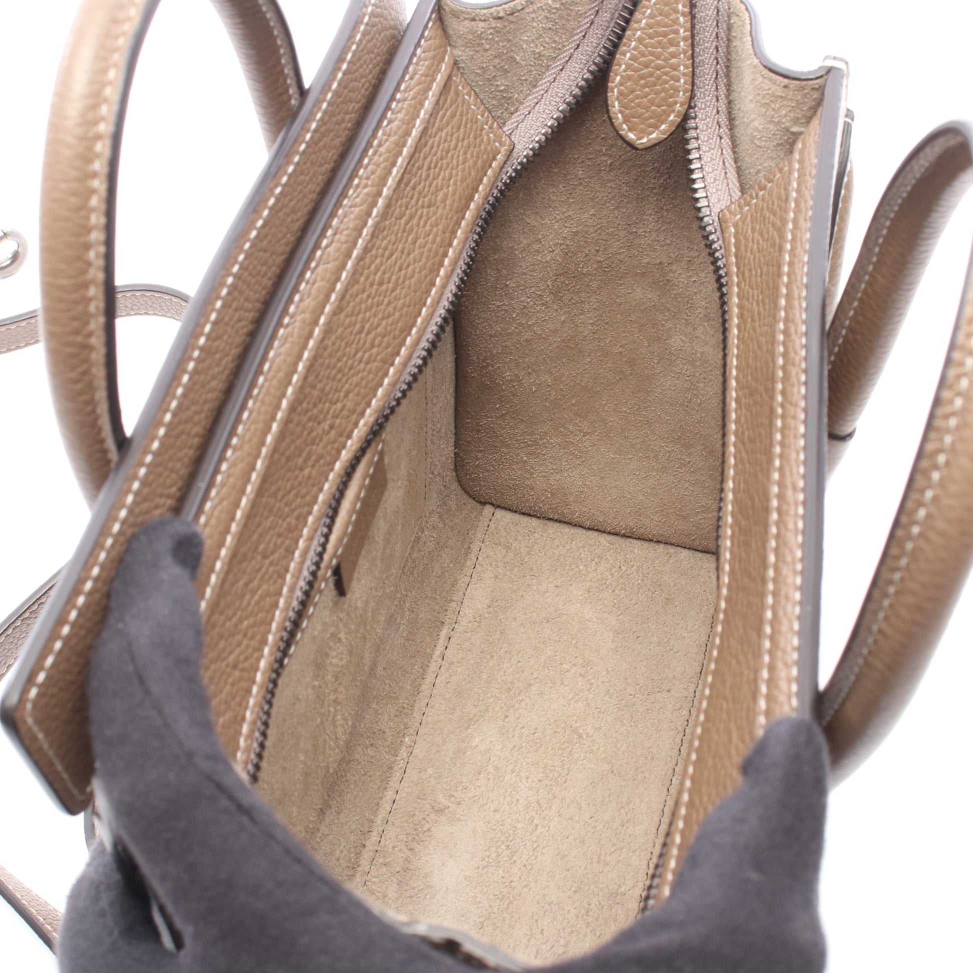 ラゲージ ナノショッパー 2WAY ハンドバッグ レザー グレーベージュ セリーヌ バッグ CELINE