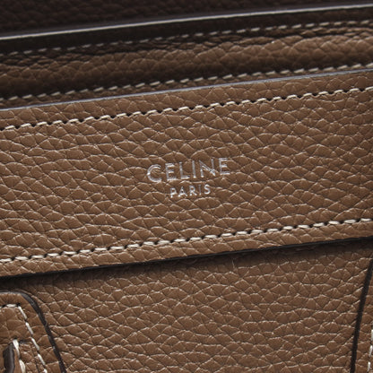 ラゲージ ナノショッパー 2WAY ハンドバッグ レザー グレーベージュ セリーヌ バッグ CELINE