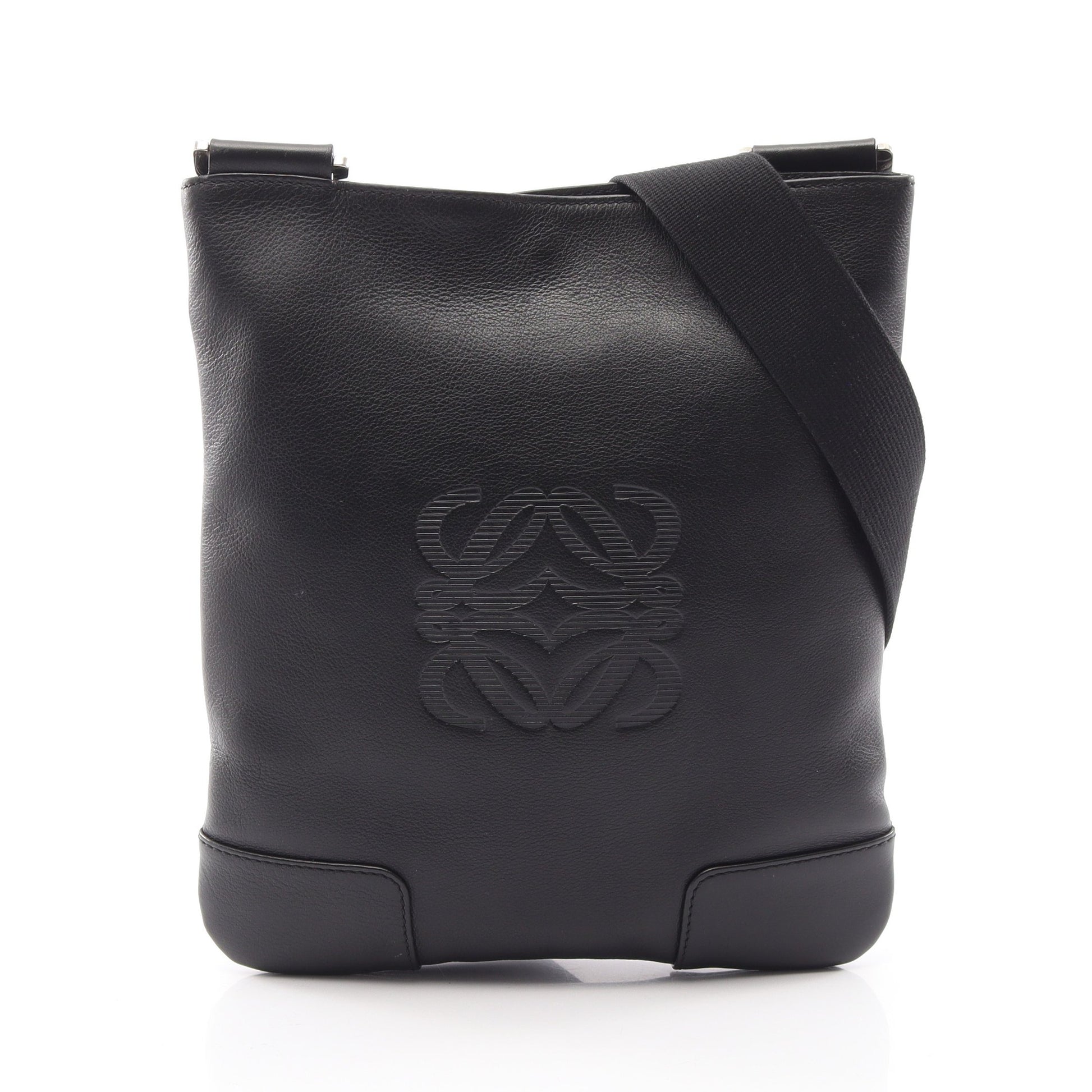 アナグラム ショルダーバッグ レザー ブラック ロエベ バッグ LOEWE